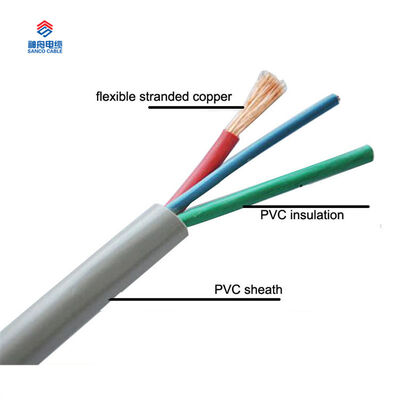 Câble électrique PVC 3 conducteurs 2,5 mm H05VV-F de Chine